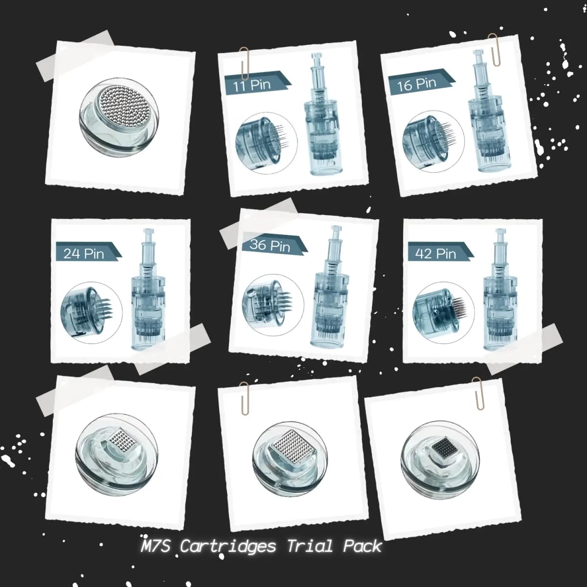 dr. pen m7s cartridges pack – includes all needle types