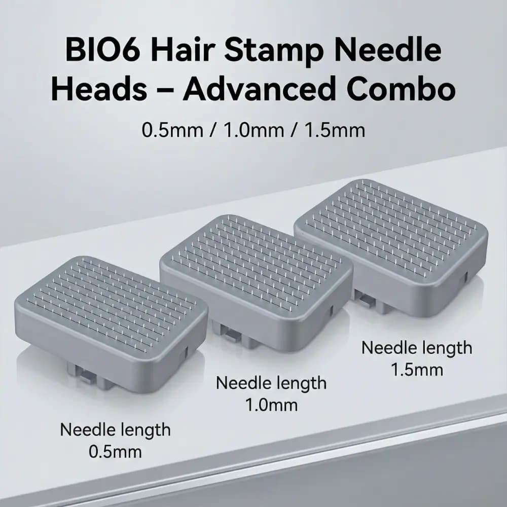 bio6 hair stamp needle heads – advanced combo (0.5 / 1.0 / 1.5 mm)