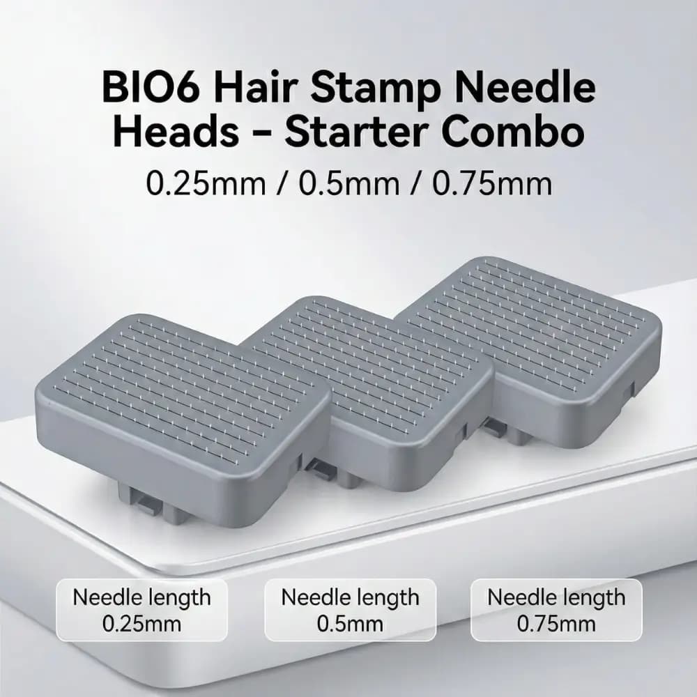 bio6 hair stamp needle heads – starter combo (0.25 / 0.5 / 0.75 mm)