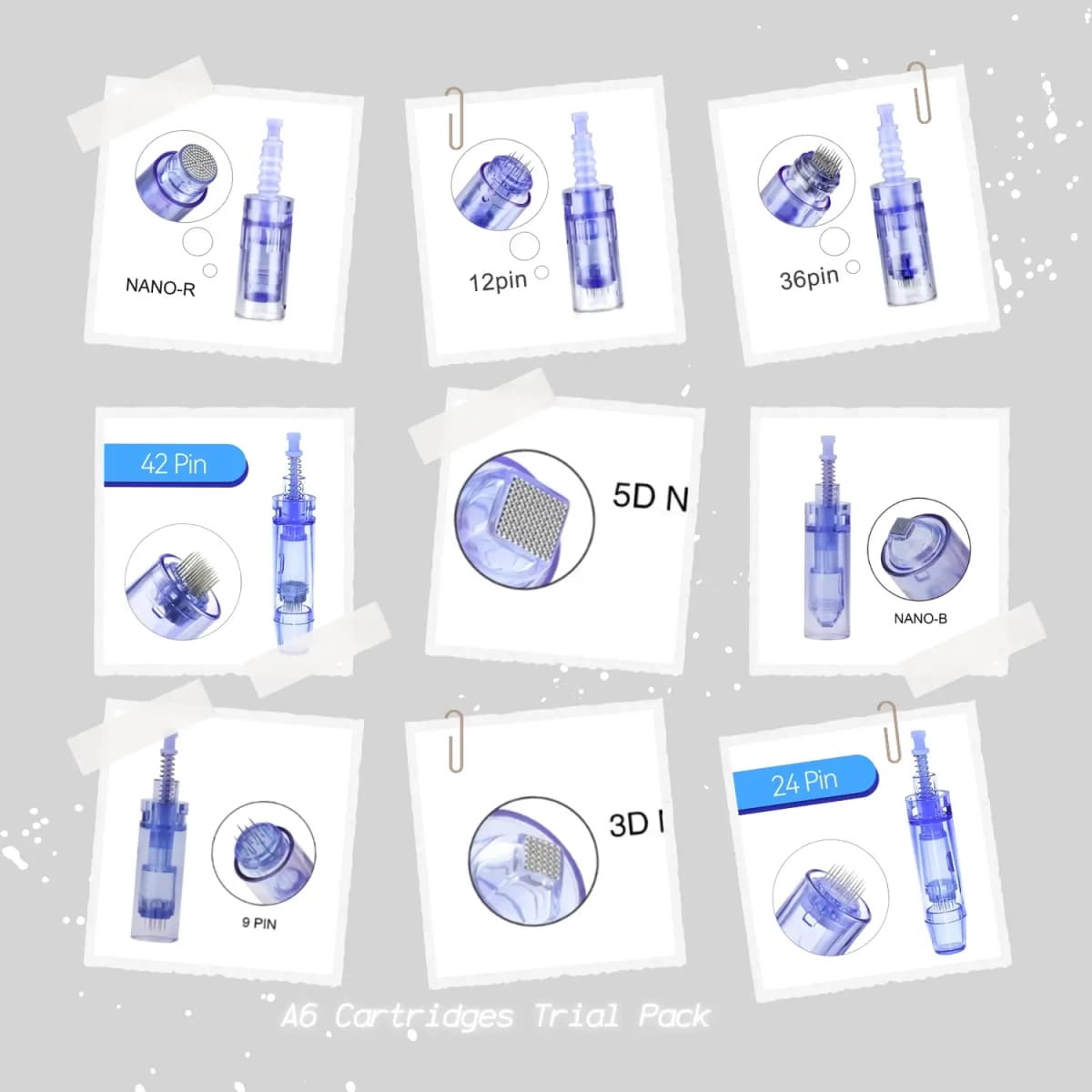 dr. pen a6 cartridges pack – includes all needle types