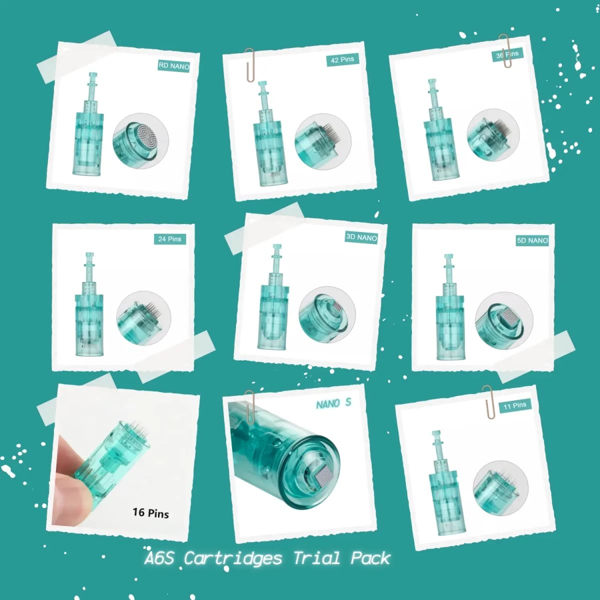 dr. pen a6s cartridges pack – includes all needle types