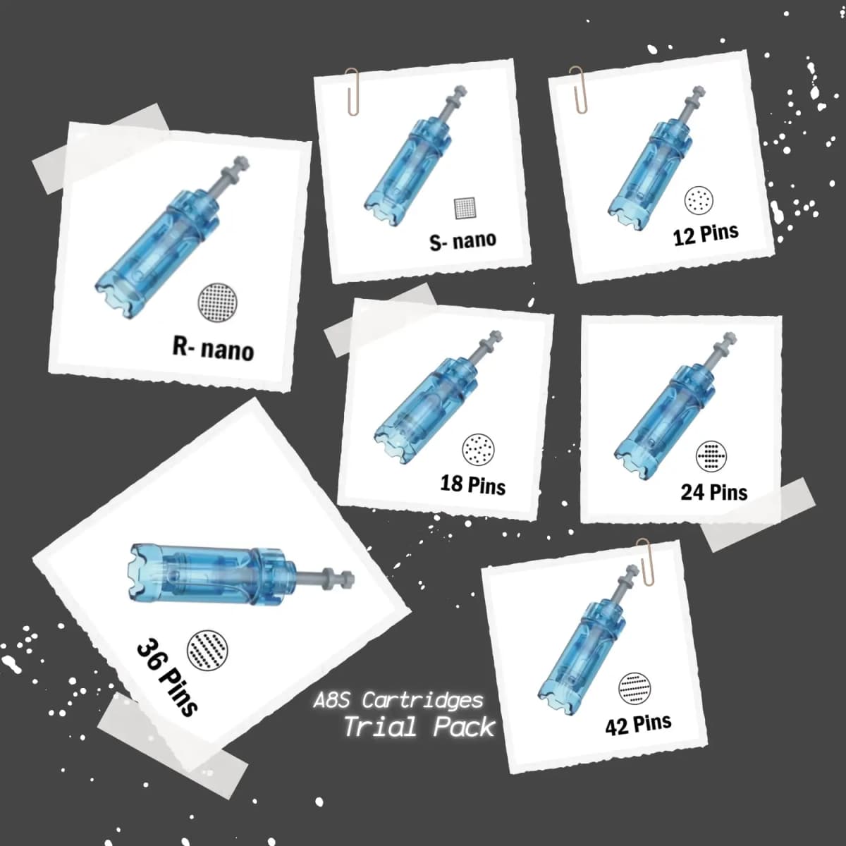 dr. pen a8s cartridges pack – includes all needle types