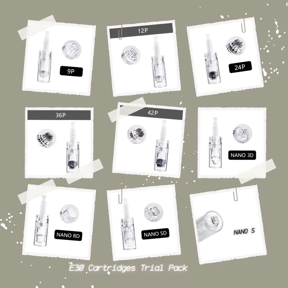 dr. pen e30 cartridges pack – includes all needle types
