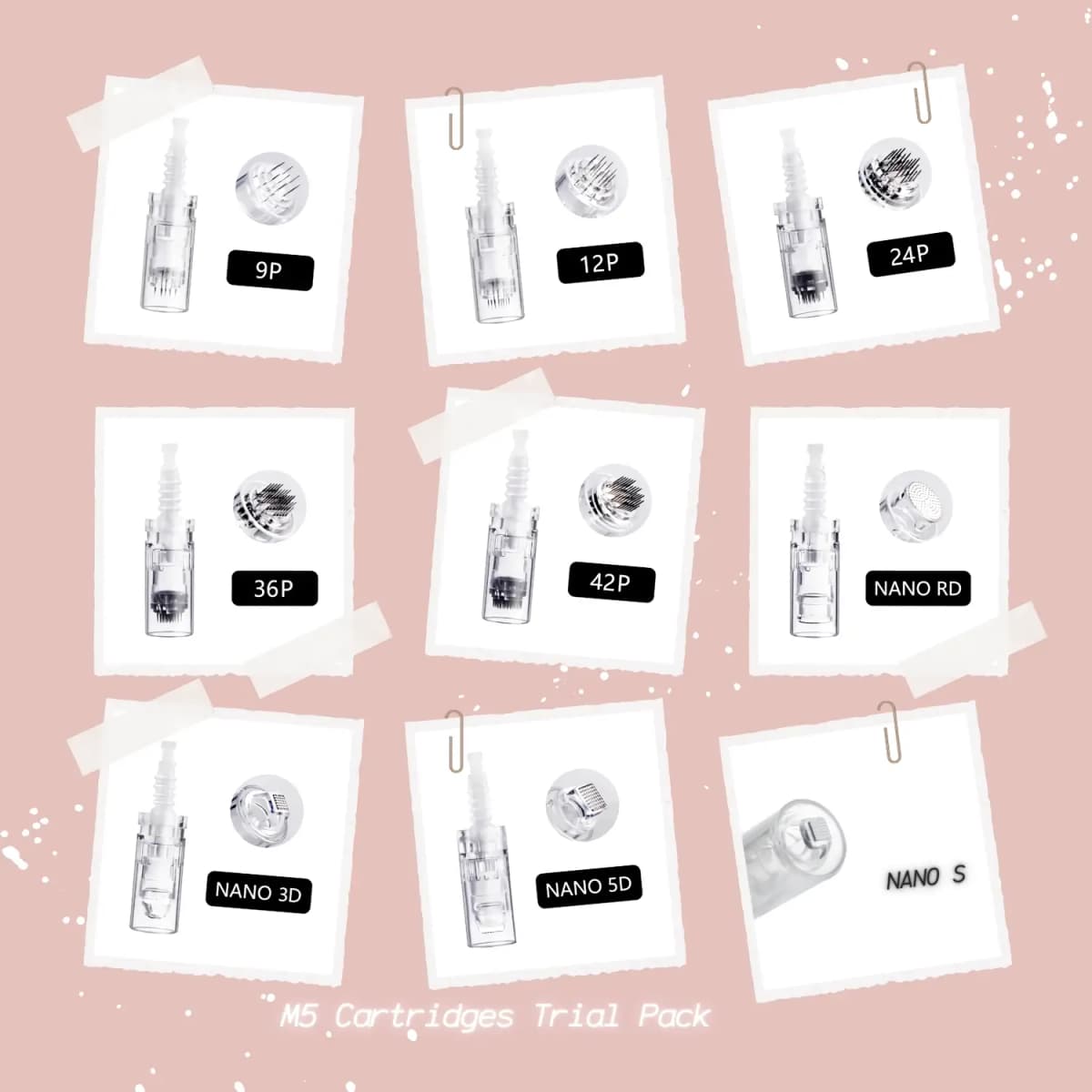 dr. pen m5 cartridges pack – includes all needle types
