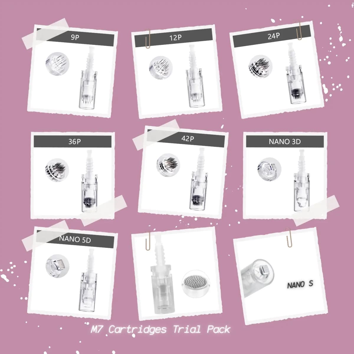 dr. pen m7 cartridges pack – includes all needle types