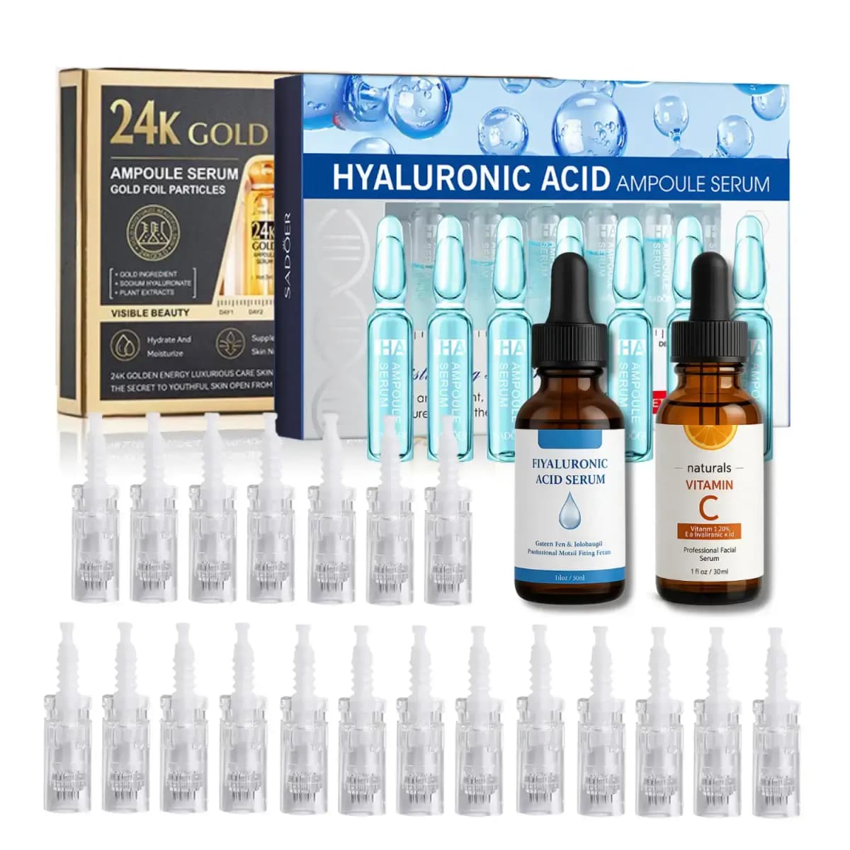dr. pen m7 & m5 daily skin renewal microneedling cartridges & serum kit