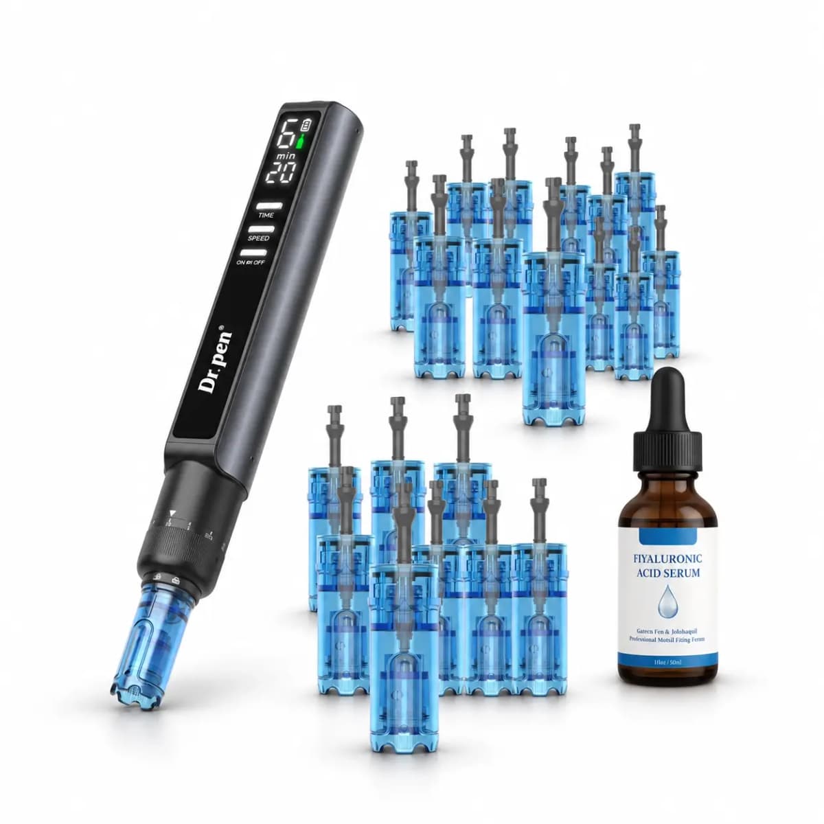 dr. pen m8 max 20x cartridges microneedling bundle – hydration & glow